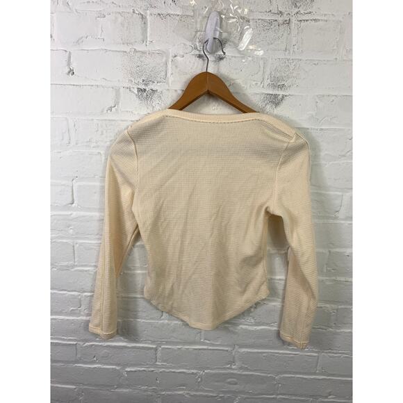 Free People Women's Crew Neck Pullover Sweater Long Sleeve Cream Size S - Picture 2 of 4